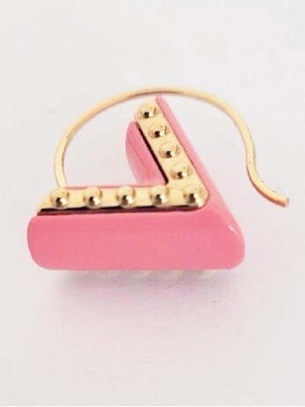 Louis Vuitton Pink and Gold V-Shaped Drop Statement Earring - Picture 5 of 7